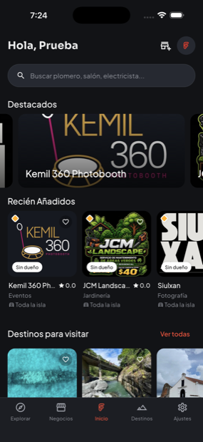 Pantalla de inicio de Fomkoo