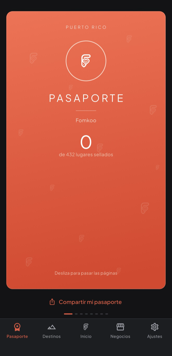 Fomkoo Passport with more than 400 places to stamp